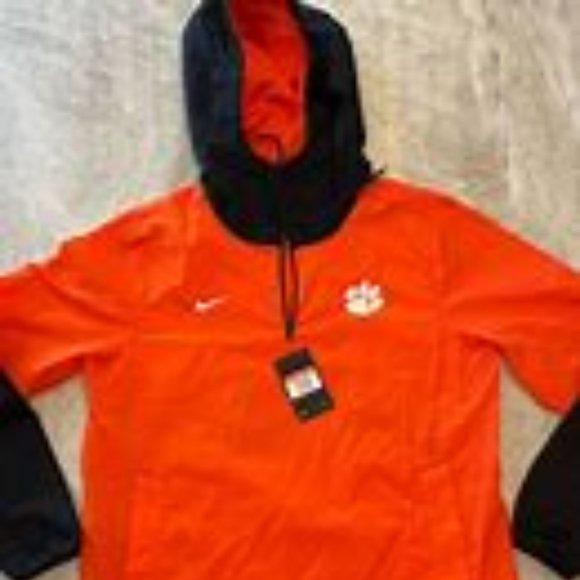 NIKE MENS Large CLEMSON TIGERS FOOTBALL LIGHTWEIGHT JACKET ORANGE CW3432-891 - Picture 2 of 3